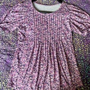 Floral Purple Short Sleeve Top